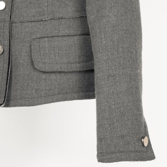 Prada Grey Wool Raw-Edge Tailored Jacket - Picture 5 of 10